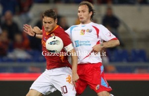 roma catania Totti in azione
