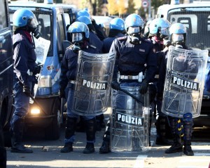 Polizia allo Stadio Olimpico