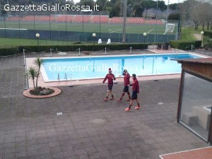 Allenamento Roma-ingresso in campo