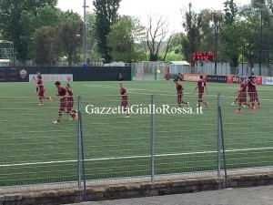 L'esultanza della Roma al gol del 3-1