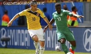 Aurier contrastato da James Rodriguez