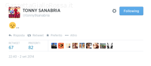 Il tweet di Sanabria