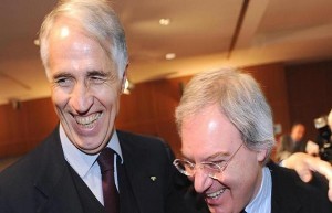 Il presidente del Coni Malagò e quello della Lega Serie A Beretta