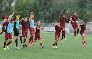 Roma Primavera-Bayern festeggiamenti (foto asroma)