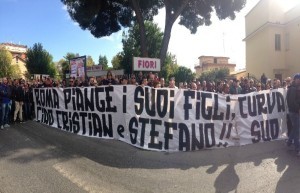 Striscione per Stefano e Cristian