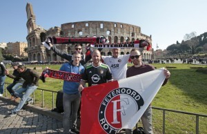 Tifo del Feyenoord al Colosseo