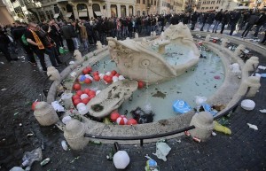 Roma-Feyenoord caos Piazza di Spagna