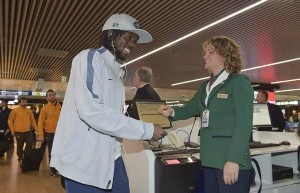 Roma in partenza per Rotterdam (Foto AsRoma)