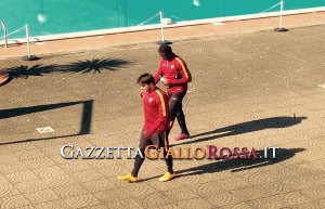 Trigoria Allenamento  Ljajic e Yanga-Mbiwa