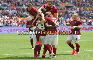 Roma-Genoa esultanza gol Doumbia