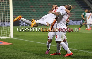Sassuolo-Roma esultanza gol Florenzi