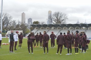 Roma in campo al Lakeside Stadium (foto asroma.it) 