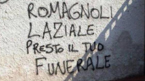 Le scritte contro Romagnoli