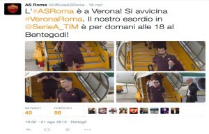 La Roma è arrivata a Verona 