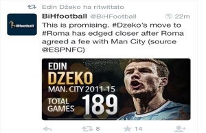 Il retweet di Edin Dzeko