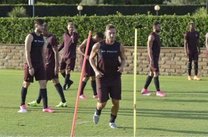 Totti a Trigoria (foto asroma)