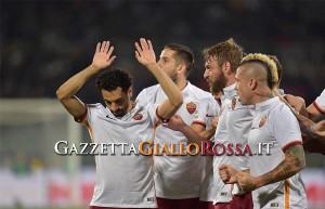 Fiorentina Roma esultanza Salah
