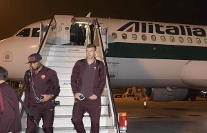 La Roma arriva a Bologna (foto asroma.it)