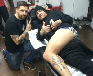 Nainggolan e il tatuaggio (foto instagram)