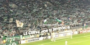 Curva e striscione del Saint Etienne (foto lazionews)