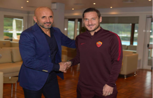 Spalletti e Totti (foto asroma.it)