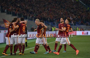 Roma-Fiorentina esultanza gol