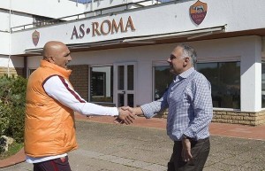 Spalletti e Pallotta a Trigoria (foto asroma.com)