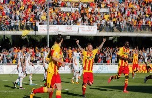 Ciciretti esulta nella vittoria-promozione sul Lecce