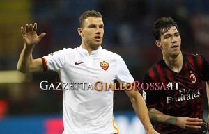 Dzeko e Romagnoli Milan-roma