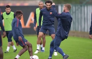 De Rossi, Nura, Salah (foto AS Roma)