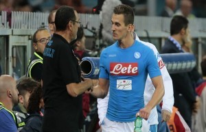 Arkadiusz Milik e Maurizio Sarri