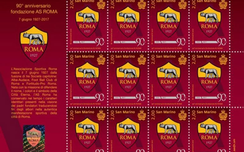 Francobollo 90 anni As Roma