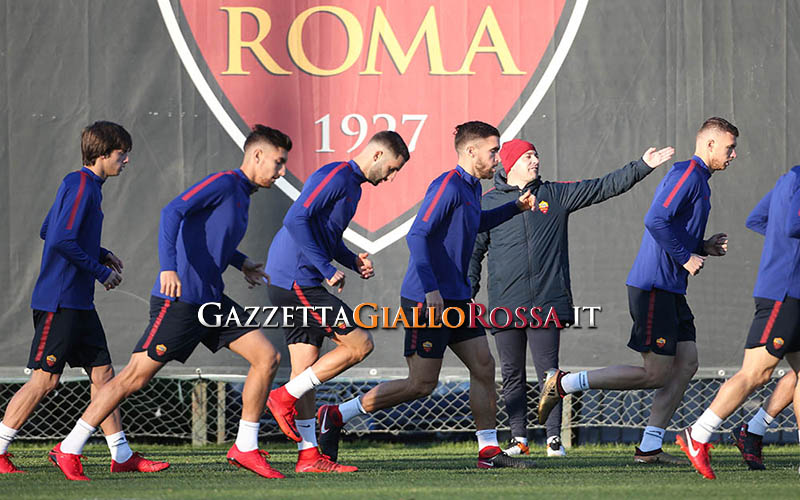 Trigoria Roma in allenamento