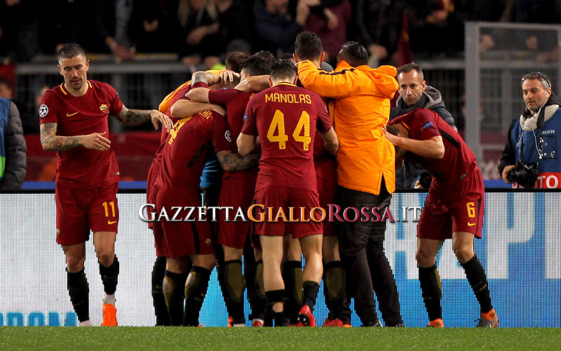 Roma-Shakhtar Donetsk esultanza Roma