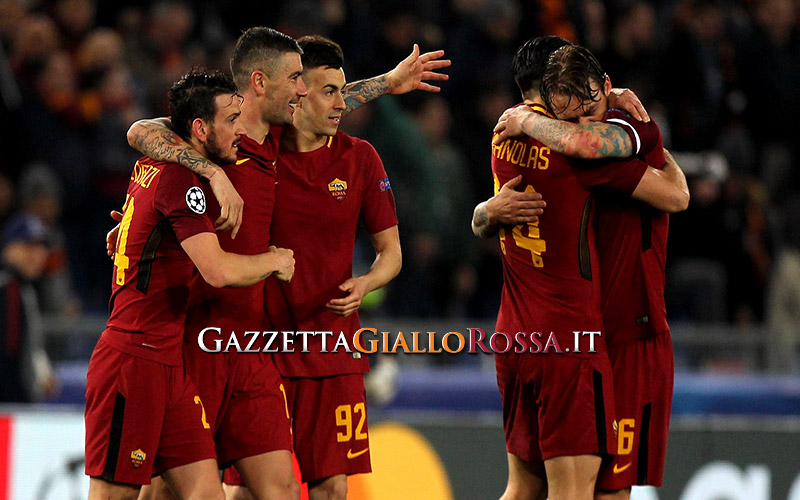 Roma-Shakhtar Donetsk esultanza Roma