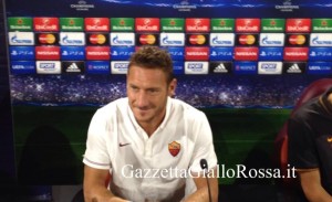 Totti in conferenza stampa prima di Roma-Cska