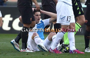 Chievo-Roma infortunio Mattiello 2